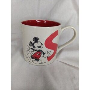 Disney Parks Mickey Mouse Letter "S"  Coffee Cup Mug Sketched Walt Disney World